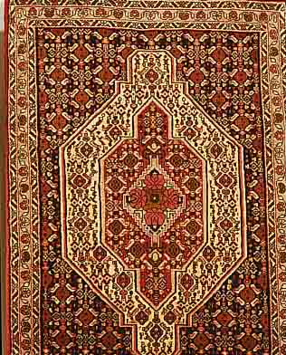 SENNEH,PERSIEN CA103 X 74 CM. FLOR WOLLE