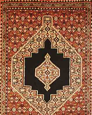 SENNEH,PERSIEN CA 104 X 73 CM. FLOR WOLLE