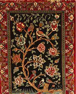 ESFAHAN FEIN,PERSIEN CA 95 X 68 CM. KORKWOLLE M.U. AUF SEIDE