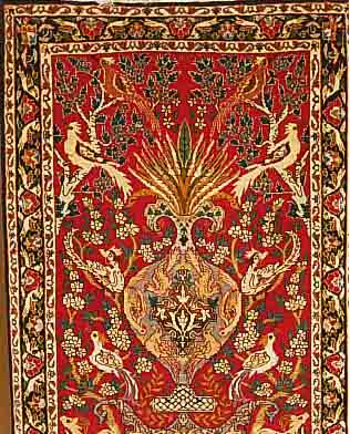 ESFAHAN FEIN,PERSIEN CA 108 X 70 CM. KORKWOLLE AUF SEIDE