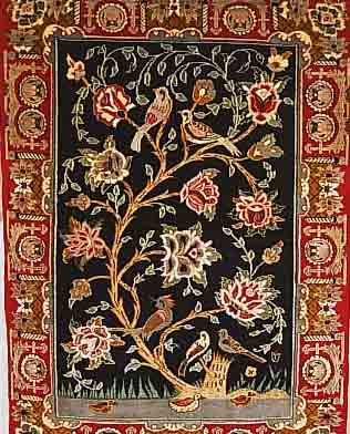 ESFAHAN FEIN,PERSIEN CA 96 X 70 CM. KORKWOLLE M. U. AUF SEIDE