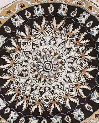 NAIN,PERSIEN DURCHMESSER CA 100 CM. FLOR WOLLE MIT SEIDE