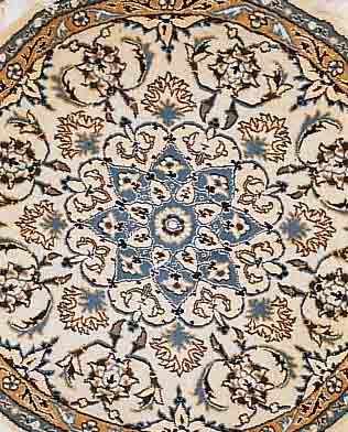 NAIN,PERSIEN DURCHMESSER CA. 100 CM. FLOR WOLLE
