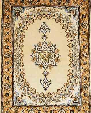 NAIN,PERSIEN.CA 85 X 60 CM. FLOR WOLLE MIT SEIDE