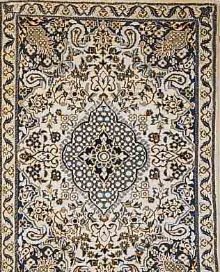 NAIN,PERSIEN CA 125 X 85 CM. FLOR WOLLE MIT SEIDE