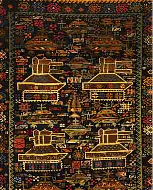 ZIKANI,AFGHANISTAN CA.195 X 136 CM. WOLLW AUF WOLLE