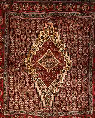 SENNEH,PERSIEN CA.138 X 126 CM. FLOR WOLLE