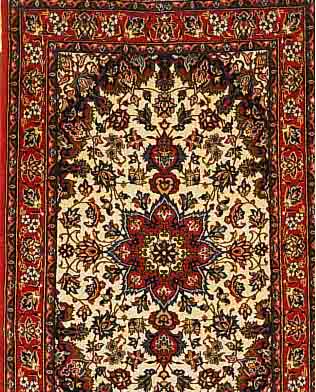 ESFAHAN FEIN,PERSIEN CA 104 X 68 CM. KORKWOLLE M.U.AUF SEIDE