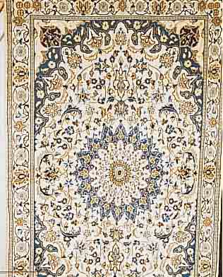 NAIN,PERSIEN CA.200 X 120 CM. FLOR WOLLE MIT SEIDE