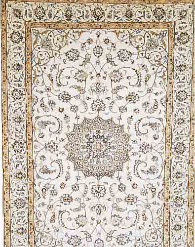 NAIN,PERSIEN CA.202 X 131 CM. KORKWOLLE MIT SEIDE CA 1 MIO KN/QM.