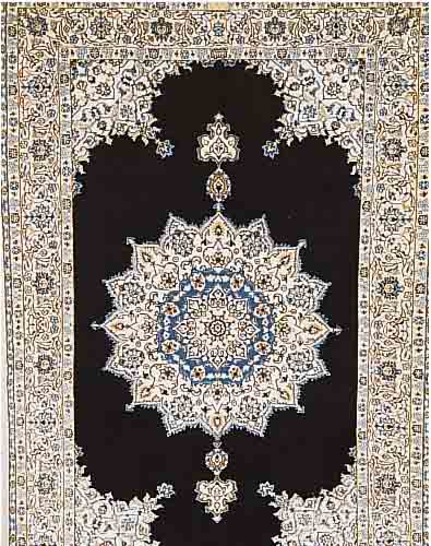 NAIN FEIN SIGN,PERSIEN CA.196 X 130 CM. KORKWOLLE MIT SEIDE CA 1 MIO KN/QM.