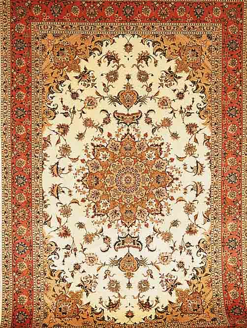 TäBRIZ FEIN,PERSIEN CA.303 X 204 CM. KORKWOLLE MIT SEIDE 550000 KN/QM