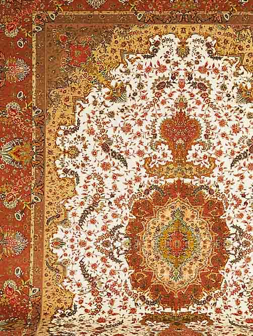 TäBRIZ FEIN,PERSIEN CA.404 X 295 CM. KORKWOLLE M.U. AUF SEIDE CA 650000KN/QM