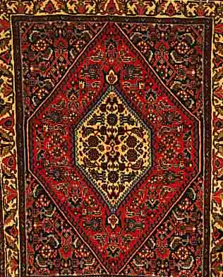 BIDJAR,PERSIEN.CA 86 X 69 CM. FLOR WOLLE.
