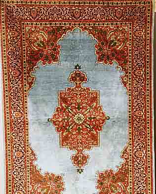 KASCHMIR SEIDE,INDIEN CA 194 X 119 CM. FLOR REINE NATURSEIDE.