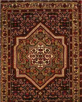 BIDJAR,PERSIEN CA 95 X 72 CM. FLOR WOLLE.