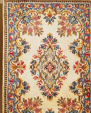 KERMAN,PERSIEN CA 90 X 60 CM. FLOR WOLLE.