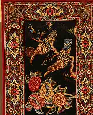 GHOM KORK,PERSIEN CA 76 X 53 CM. FLOR KORKWOLLE.
