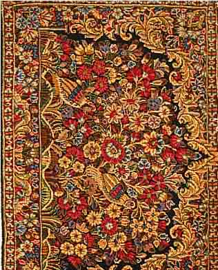KERMAN,PERSIEN CA 91 X 61 CM. FLOR WOLLE.