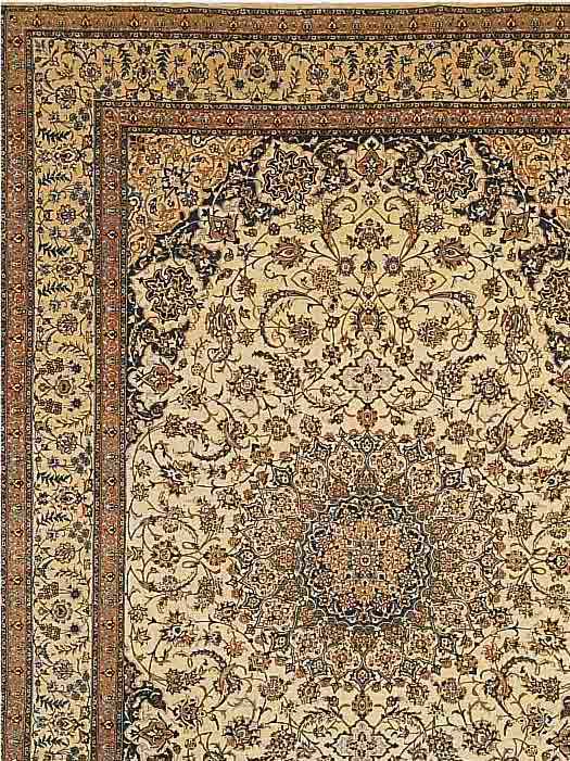 NAIN FEIN,PERSIEN CA 390 X 263 CM. KORKWOLLE MIT SEIDE.CA 1 MIO KN/QM.