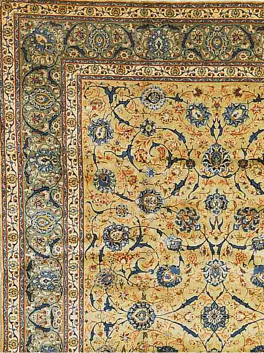 KESCHAN,PERSIEN CA 435 X 305 CM. FLOR WOLLE.CA 40 JAHRE,