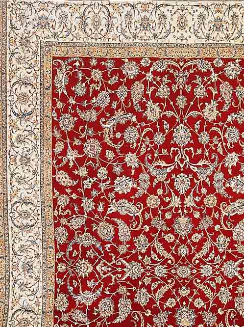 NAIN FEIN,PERSIEN CA 473 X 313 CM. FLOR KORKWOLLE MIT SEIDE.CA 1 MIO KN/QM
