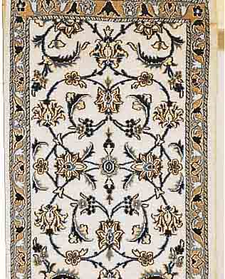 NAIN,PERSIEN CA 294 X 68 CM. FLOR WOLLE MIT SEIDE