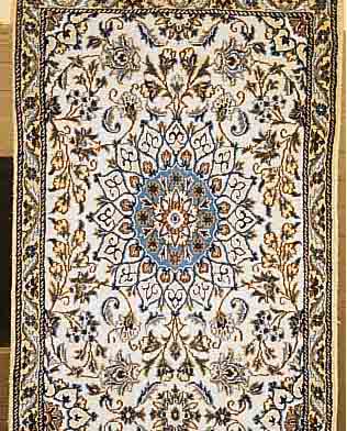 NAIN,PERSIEN CA 297 X 78 CM. FLOR WOLLE MIT SEIDE