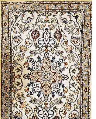 NAIN,PERSIEN CA 306 X 68 CM. FLOR WOLLE MIT SEIDE