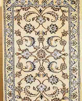 NAIN,PERSIEN CA 305 X 75 CM. FLOR WOLLE MIT SEIDE.