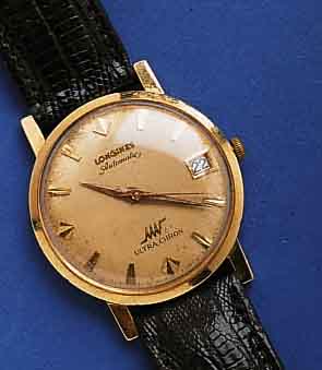 LONGINES HERRENARMBANDUHR ULTRACHRON, AUTO- MATIC, GG 585/000, AB HERST. WASSERGESCH., DATUM, ROTORAUFZ. KUGELGEL., 17 ST., KAL. 431, AUTOKOMP. U. ...