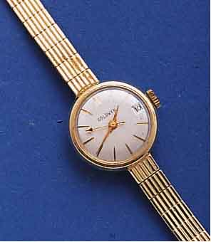GOLDWYN AUTOMATIKGOLDBANDUHR, SCHWEIZ/ DEUTSCHLAND UM 1962, GG 585/000-GEH. INCL. GG-GLIEDERB., BODEN GEDR., ZENTRALSEK., DATUM, 21 ST., ETA ...