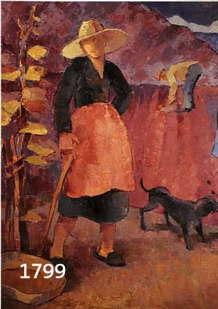 KLEKLEINERT, JOSEF EDGAR, 1859-1949, BAUERN AUF DEM FELD IN VORALPENLANDSCHAFT, ÖL/HARTFASER, RE. U. SIGN., CA. 71 X 53 CM, R.
