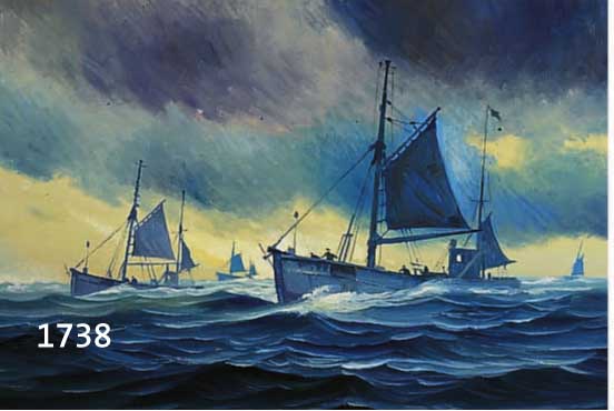 VENNERBERG, P., 2. HÄLFTE 20. JH., FISCHKUTTER BEI MORGENDLICHER AUSFAHRT, ÖL/LWD., SIGN., CA.: 60X70 CM, R.
