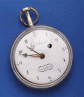 JAQUES JAQUES BOUVIER A GENEVE SPINDELHERRENTASCHEN- UHR, SCHWEIZ UM 1820, SILBER, GEW. EMAILBL. SIGN., VERG. PLATINENW., ANTRIEB ÜBER KETTE U. ...