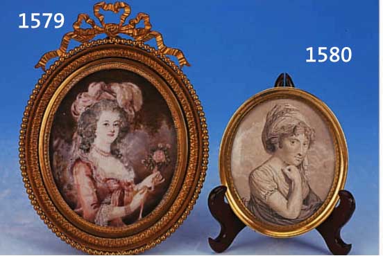 SEPIAZEICHNUNG VON 1780/90, PORTRAIT, STILTYP. HALTUNG DER FRANZ. REVO- LUTION, H. 8 CM, MESSINGGRAHMEN 19. JH., MONOGRAMM SPÄTER