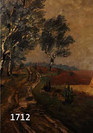 KLEINKLEIN-KERKOW, FRIEDRICH, 1881 DÜSSELDORF - 1926, STUDIERTE AN DER DÜSSELDORFER AKADEMIE, WEG ZWISCHEN BIRKEN AM RAND DER HEIDE, ÖL/LWD., ...