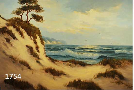 LUKLUKAS-LARSEN, DÜSSELDORFER MARINEMALER, MITTE 20. JH., BLICK ÜBER DÜNENLANDSCHAFT AUFS MEER, ÖL/LWD., SIGN., CA. 60X80 CM, R.