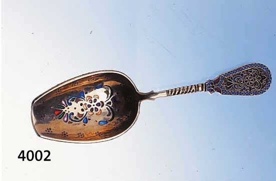 ZIERLÖFFEL/BRANNTWEINLÖFFEL, MOSKAU 1898-1912, 88ER SILBER, TEILVERGOLDET, MEISTERMARKE OVCHINNIKOV, ERHABENE STEGE, MILLEGRIFFVERZ., ...