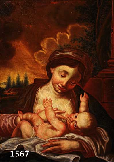 UNBUNBEK. KÜNSTLER UM 1600, WOHL SCHWÄBISCH, MADONNA MIT KIND, ÖL/LWD. (SORGF. REST.), CA. 55X41 CM, R.
