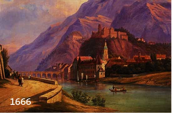WOLFFWOLFF, C. UM 1850, WOHL DEUTSCHER ROMANT- IKER, ANSICHT DES HEIDELBERGER SCHLOSSES VOM GEGENÜBERLIEGENDEN NECKARUFER AUS, ÖL/LWD./ ...