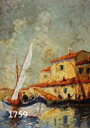 ZUSCHREIBUNG: JEAN-JACQUES ROQUE, 1880-1926, FISCHERBOOT VOR DEM HAFEN, ÖL/HOLZ, PASTOSER FARBAUFTRAG, CA. 74 X 47 CM, RAHMEN BESCHÄDIGT