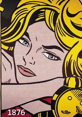 LICHTLICHTENSTEIN, ROY, 1923-1998, BLONDE WAITING, FARBOFFSET NACH EINEM GEMÄLDE VON 1964, GUGGENHEIM MUSEUM NEW YORK, RE. U. HANDSIGN., CA. ...