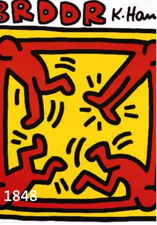 HARING, KEITH, 1958-1990, FARBSIEBDRUCK, BRDDR, 24 STUNDEN GEÖFFNET, CA. 84 X 59 CM LEICHT KNITTERFALTIG