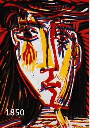 PICASSO, PABLO, 1881-1973, FARBLINOLSCHNITT VON 1962, WVZ BLOCH NR. 1073, IN DEN FARBEN ETWAS VERSCHOBENER PROBEDRUCK, DAHER SEHR SELTEN, CA. 33 X ...