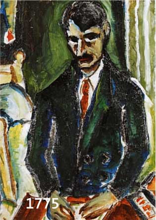 UNBEKANNTER KÜNSTLER, UMKREIS BLAUER REITER, UM 1910, PORTRÄT EINES SCHREIBENDEN MANNES, GOUACHE AUF DÜNNEM PAPIER, CA. 43 X 32 CM, ...