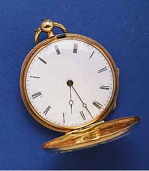 LS. GODELS. GODEN GENEVE FEINE SAVONETTE TASCHENUHR, SCHWEIZ UM 1868, GG 750/000, BEIDE SCHALEN FEINE EMAIL. ERKENNB. (TEILW. L. BESCH.), ...