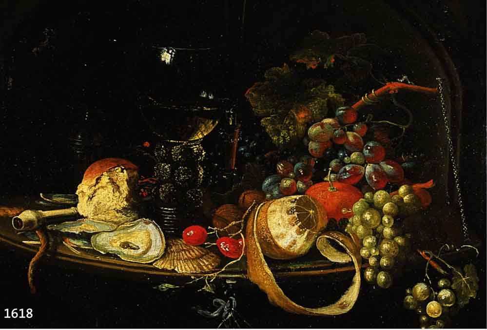 NiederlÄndischer Maler des 17. Jh., Umkreis Jan David de Heem (1606-1683), prachtvolles FrÜchte- und FrÜhstÜcksstilleben, meisterliche ...