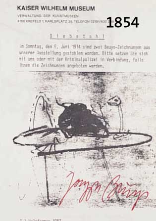 BEUBEUYS, JOSEPH, 1921-1986, DIEBSTAHL, MULTI- PLE VON 1974, MIT ROTEM FILZSTIFT HANDSIGN., CA. 29 X 21 CM