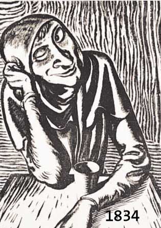 WEWEBER, A.PAUL, 1893-1980, TILL EULENSPIEGEL, HOLZSCHNITT, HANDSIGNIERT, CA. 40,5 X 28,5 CM